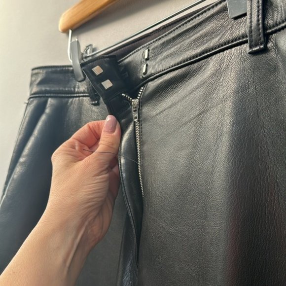 Aritzia Babaton Black Faux Leather Command Pants Size 12 - Picture 5 of 10